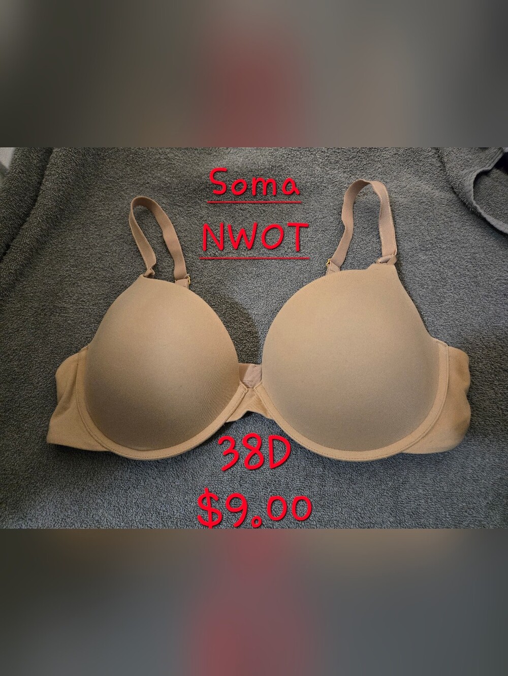 Soma Beige T-Shirt Bra - 38D